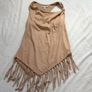 Boston Proper camel “brushed Suede” top